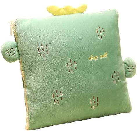 EUZLKDXU Key lock box 2 In 1 Pillow Travel Blanket Folding Air Conditioning Blanket Car Interior Cushion Pillow Office Nap Quilt Home Sofa Decor for walls, doors(Green)