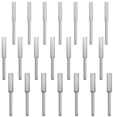 Citywalk 21Pcs Diamond Chainsaw Sharpener 1/8inch, High Hardness Burr Grinding Stone Chainsaw Sharpening Kit