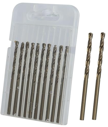 10 Pcs M35 HSS Gold Cobalt Jobber Drill Bit Set - 3mm High-Speed Steel Bits for Stainless Steel, Hard Metal, Cast Iron, Copper, and Aluminum