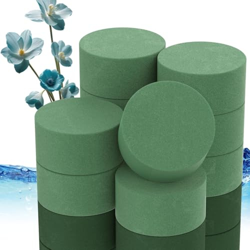XRXYMQ Steckschaum 10 Stück 8 x 4 cm Blumensteckschaum Rund Steckmoos Grün