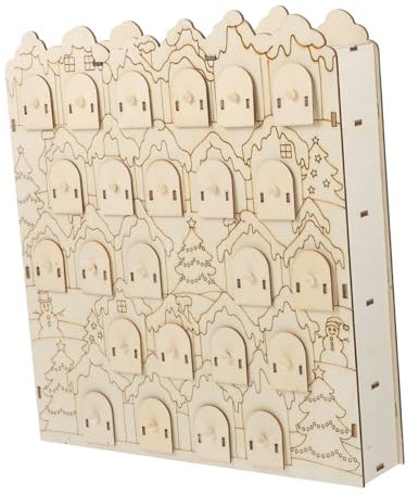 PRETYZOOM Holz Adventskalender Für Weihnachten Mit Stabiler Struktur Passend Zur Festlichen Atmosphäre Zum Befüllen Mit Süßigkeiten Oder Kleinen Geschenken Dekoration Für Schreibtische