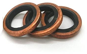 l'anneau d'étanchéité en o-ring en caoutchouc, Rondelle d'étanchéité rondelle collée joint en caoutchouc Nitrile métal rouge bague d'étanchéité en cuivre métrique M6/8/10/12/14/18/20/22-60 rondelles d