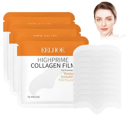 30 Stück Stirn Microneedling Facial Patches,Zornesfalte Pflaster,Die Haut Feucht und Weich Hält und Die Hautfeuchtigkeit Auffüllt,Glättet Feine Linien Und Fältchen