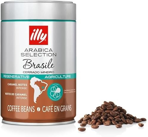 ILLY 6 Dosen Kaffeebohnen 250 Gramm Arabica Selection Brasilien Cerrado Mineiro zertifiziert Regenagri