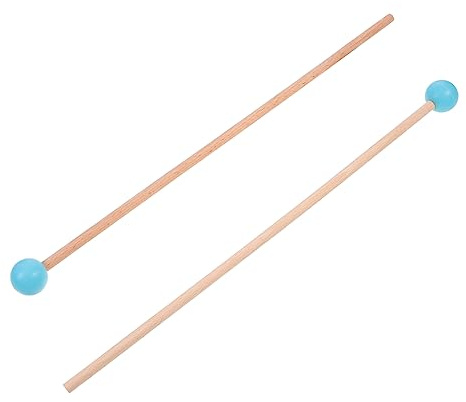 LIGIGWASH Xylophon Sticks Marimba Sticks Keyboard Mallets mit Ahorngriff und Silikonkopf 36,5cm Himmelblau 1 Paar