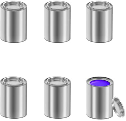 QoTang 6 stycken plåtburkar med lock, 120 ml metallburkar lackburkar, tom färgburk, konserverade burkar, färgremsor för målning, bärbara kryddburkar, förvaringsburkar för hem, kontor