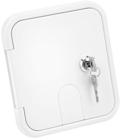 QWORK RV Access Door, ABS RV Electric Cord Trailer Cable Hatch, 5.9 x 6.5 Camper Hose Storage Cover