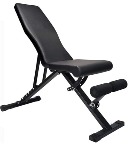 DASCK Banco de Pesas Plegable Ajustable | Multiángulo, Respaldo 7 Niveles, Reposapiés Antideslizante, Soporte hasta 250 kg | Banco de Musculación Profesional para Casa