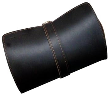 PawwJoy Organizador de rollos de reloj hecho a mano de alta calidad para entusiastas de los viajes, caja de reloj de cuero con capacidad para 3 relojes, color marrón