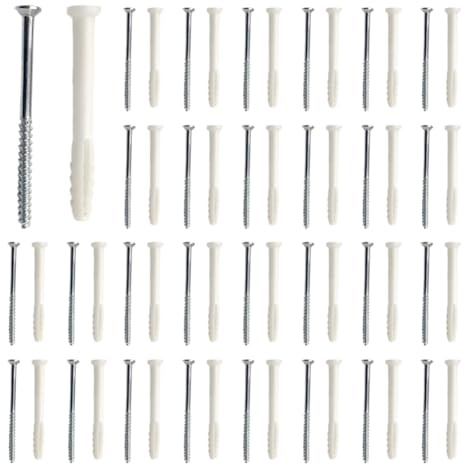 Jooehyer 100 Pezzi di Tubo di Espansione In Plastica con, Tasselli di Fissaggio A Muro, Semplice Tipo Lungo, Tassello di Espansione con Colla