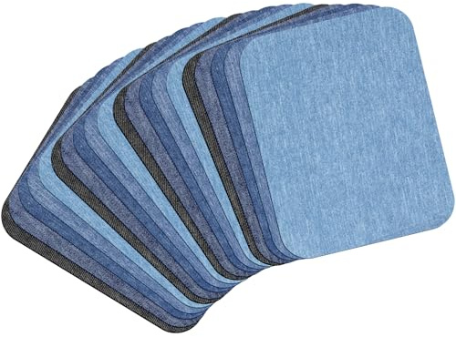 Bügelflicken 20 Stück, Flicken zum Aufbügeln 12,5 x 9,5 cm Bügelbilder für Jeans, Stoffreparaturflicken für Kleidung, Denim-Reparaturflicken für Jacken, Kleidung Reparatur Dekorationsset