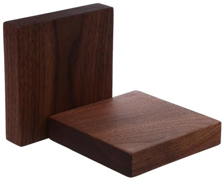 ANDRESLAD Tableros de Madera de Nogal sin Tratar 2 Piezas 10X10X2 CM para Manualidades Bricolaje y Pirograbado Paneles Gruesos de Contrachapado de Nogal para Corte y Decoración