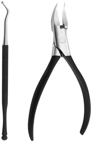 Artibetter Set de Manicura Cortaúñas y Tenazas de Acero Inoxidable, Portátil y Ligero para Uñas Gruesas, Adecuado para Casa y Viaje en Color Negro