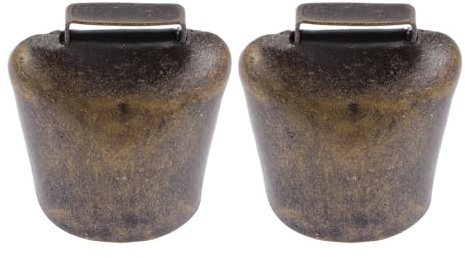GANAZONO 2 Pezzi Campanacci da Mucca in Ferro Zincato, Campanelli Anti-smarrimento Bestiame, Ornamenti per Collari Bestiame Compatti e Leggeri, Suono Forte per Pascolo Animali da Fattoria