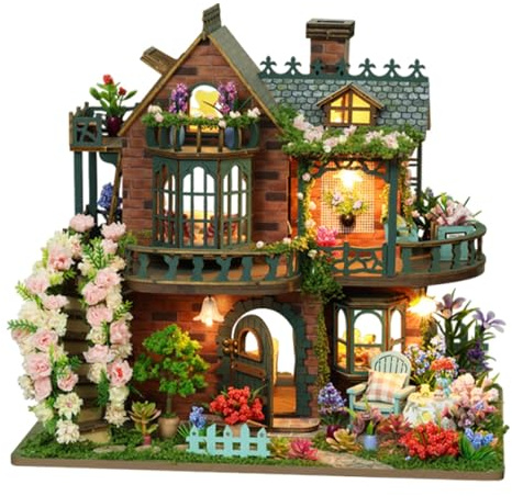 Folpus Kit Fai da Te per Costruire Una casa in Miniatura in Legno, Kit per Costruire Una casa in Miniatura per Donne, Amici e hobbisti, Modello di