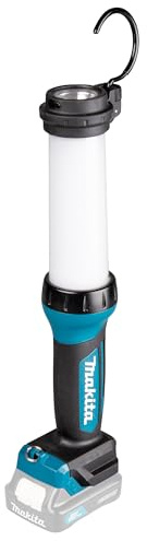 Makita ML104 LED-Akku-Werkstattleuchte 12V max. (Ohne Akku & Ladegerät), 2 Funktionen: Flächenleuchte mit 360° Ausleuchtung und Taschenlampe, max. 710 Lumen, USB-Port