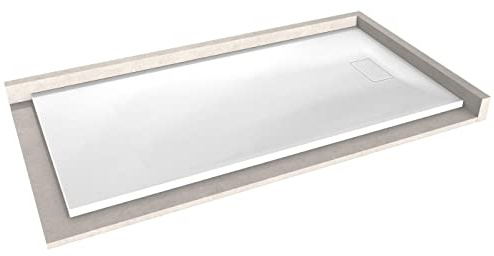 Bernstein Duschtasse 90x180 cm Wei� matt Flache Bauh�he, Duschwanne der GT-SERIE aus SMC, Rechteckiges Duschbecken mit Gef�lle, SMC -Duschwanne, Steinoptik