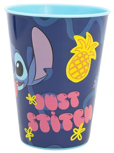 Stor Gobelet en plastique pour enfants avec motif Disney Stitch 260 ml, sans BPA, réutilisable et lavable, ne passe pas au micro-ondes