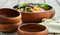 Genérico Set Ensaladera de Madera de Acacia compuesto por ensaladera de 23 cm, 6 Cuencos de 12 cm y 2 Cubiertos