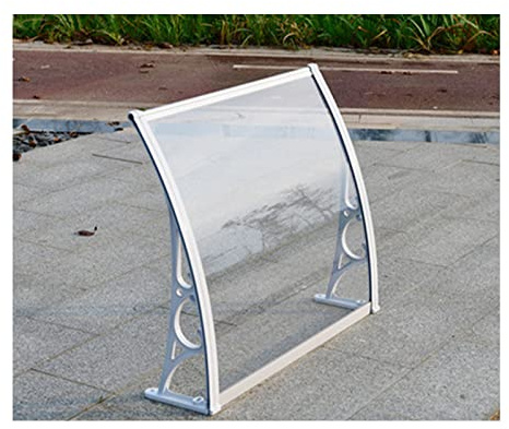 Tettoia per finestra del patio, tenda da sole per porta d'ingresso in policarbonato trasparente impiombato, copertura insonorizzata resistente all'acqua grondaia per ingresso esterno protezione solar