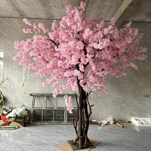 Artificial Cherry Blossom Trees Pink - Large Silk Peach Tree Handmade Light Pink Tree Indoor Outdoor Home Office Party Wedding,002,1x0.6m