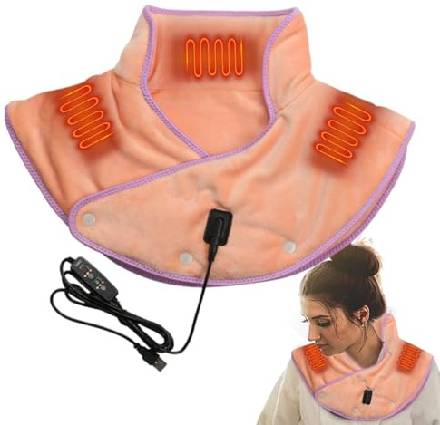 Cuscino Termico Cervicale, Scialle Riscaldato Donna Usb, Cuscinetto Riscaldante Per Collo E Spalle, Termoforo Cervicale E Spalle Per Microonde, 3 Impostazioni Di Calore, Antisurriscaldamento