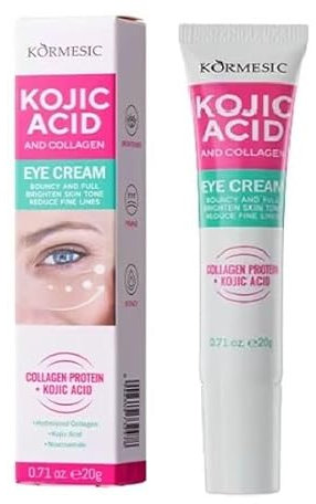 Kojisäure- und Kollagen-Augencreme, Kojisäure-Creme gegen Augenringe und geschwollene Augen, feuchtigkeitsspendende und straffende Augenserum-Cremes mit Kollagen