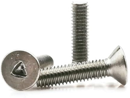 Generisch 304 Edelstahl Dreieck Sockel Dreieckig Schlitz Flach Senkkopf Sicherheitsbolzen Schraube M2 M3 M4(M4x12mm)