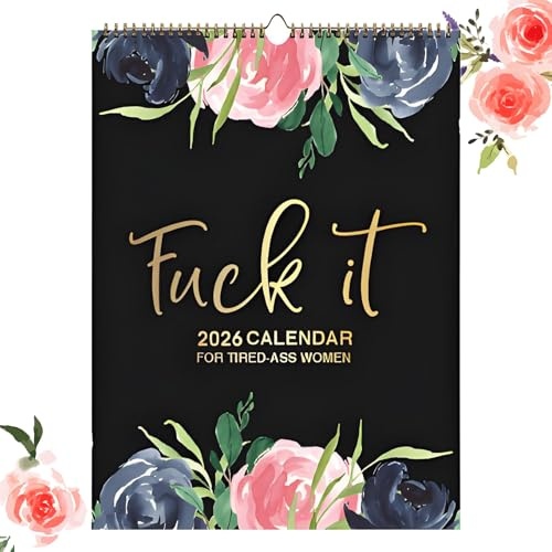 2026 Calendar for Tired Women, Wall Calendar 2026 Funny Office Gifts for Women, Humorous and Witty Monthly Planning Book Household Items, and Office Schedule Management
