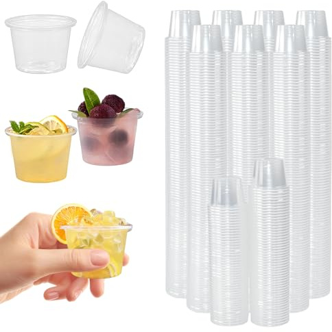 LANSKYLAN 800PCS Vasos de Chupito de Plástico 25ml, Vasos Chupitos Reutilizables, Vaso de Chupito Transparente, Vasos Pequeños Plastico para Shots de Licor, Jello Shots y Bebidas en Fiesta y Cumpleaño