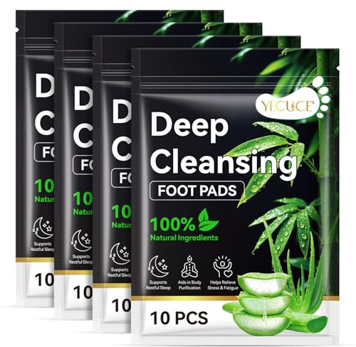 Detox Foot Patches 40PCS, Natural Deep Cleansing Foot Pads, Overnight Moisturizing Foot Care Pads for Relieve Body Stress, Improve Sleep Quality & Enhance Blood Circulation