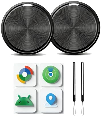 Dual-System Tracker Tag for Android or iOS, Works with Apple Find My or Google Find Hub App, Loud Sound, Long Battery Life, for Keys, Luggage, Suitcase, Backpack, and More, 2 Pack