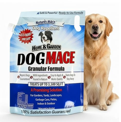 Nature’s MACE Dog Mace Granular Dog Repellent, 6 Pounds – Outdoor Dog Deterrent for Lawn, Yard, Garden, and Plants, Helps Keep Dogs Away from Bushes and Flower Beds, Covers up to 3,500 Sq. Ft.