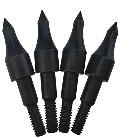 Milaem Pfeilspitzen 100 Grain Projektilspitzen mit Gewinde (Schwarz,Packung pro 12)