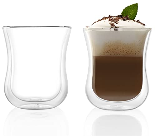 Stölzle Lausitz vasos de café y vasos de té Coffee 'n More, 180 ml, talla M, 2 unidades, taza térmica, para bebidas calientes y frías, soplado artesanalmente, aislantes, apto para lavavajillas