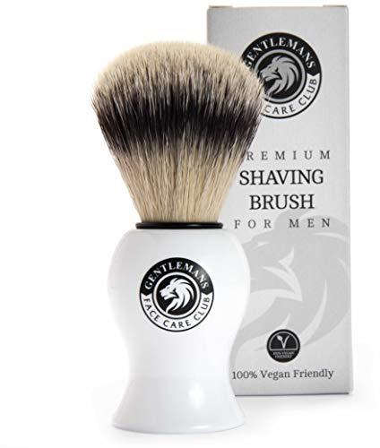 Gentlemans Face Care Club Vegan Friendly Shaving Brush - Badger Friendly Shave Brush for Shaving Cream, Foam Or Soap - No Bristle Loss Promise