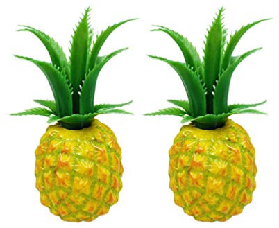 PRETYZOOM 2 Stücke Kunststoff Ananas Künstliche Obst Lebensechte Gefälschte Früchte Spielzeug Fotorequisiten Modell Sommer Deko Fotoaccessoires Hawaii Tischdeko