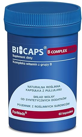 ForMeds - Bicaps Vitamin-B-Komplex MAX - Ohne Zusatzstoffe - Veganer - Vegetarier - Nahrungsergänzungsmittel - 60 Kapseln