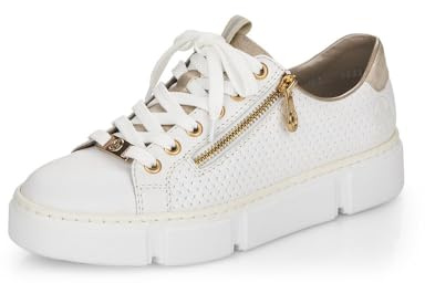 Rieker Damen Low-Top Sneaker N5932, Frauen Halbschuhe,Turnschuhe,Laufschuhe,straßenschuhe,Strassenschuhe,Sportschuhe,Weiss (80),38 EU / 5 UK