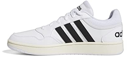 adidas Herren Hoops 3.0 Low Classic Vintage Shoes, Cloud White/Core Black/Chalk White, 44 EU