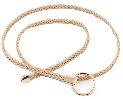 Jalach Schmaler Geflochtener Gürtel 0,8cm breit Damen dünner Flechtgürtel gewebter Gürtel Jeans Kleid Belt