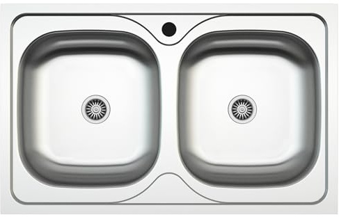 Lavello Cucina 2 vasche Inox 79 x 50 cm - 011552.X1.01.2016