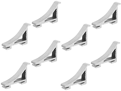 SOLUSTRE 8pcs Refrigerator Shelf Clips Aluminum Support Clamp for Fridge Shelves Freezer Hook Stainless Steel Beverage Cabinet Bracket Accessories