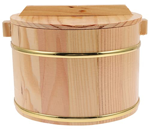 Tonneau de riz en bois, seau à riz, cuiseur vapeur en bois: fût en bois cuit à la vapeur, bol de refroidissement du riz à sushi, bol de riz, cuve de cuisson du riz avec couvercle for la maison, le res