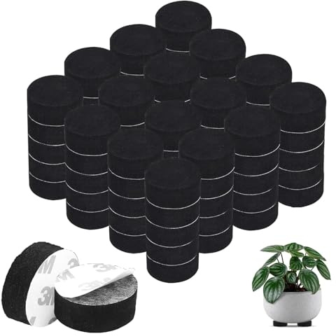 Dyzoxa 80 PCS Plant Pot Feet Invisible Plant Pot Feet Non-Slip with Strong Self Adhesive Pads Eva Foam Flower Pot Mat Round Black Flower Pot Risers for Outdoor Plant Pots and Furniture Legs