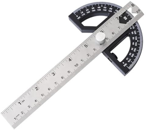 180 Grad Winkelmesser Metall Holz Winkel Finder Winkel Lineal Holzbearbeitung Werkzeuge Mess Lineal Meter Edelstahl Goniometer (Color : 8 inch)