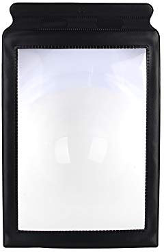 Loupe Extra Large Format A4, Feuille de Loupe 3X Pleine Page A4, Grande Loupe avec Cadre en Vinyle Noir, Aide à la Lecture de Livres en Plastique Flexible pour la Lecture