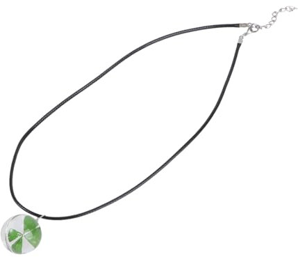 SAFIGLE 2stücke Ovales Pendant Mit Getrockneten Blumen Handgemachte Vierblättrige Kleeblatt-halskette Für Damen Und Mädchen Für Besondere Anlässe Modisches Schmuckstück