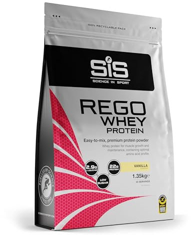 Science in Sport Rego Whey Protein 1,35kg Vainilla - Bebida regeneradora en polvo con carbohidratos, proteínas, electrolitos, vitaminas y minerales, Ayuda a entrenar eficazmente, 100% whey