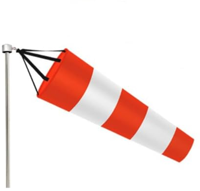 Ripstop-Windsack, Windrichtungsmessung, Sockentasche mit reflektierendem Gürtel, fluoreszierender Windsack, Windmesssockentasche für Outdoor, Flughafen, Park (60 cm)